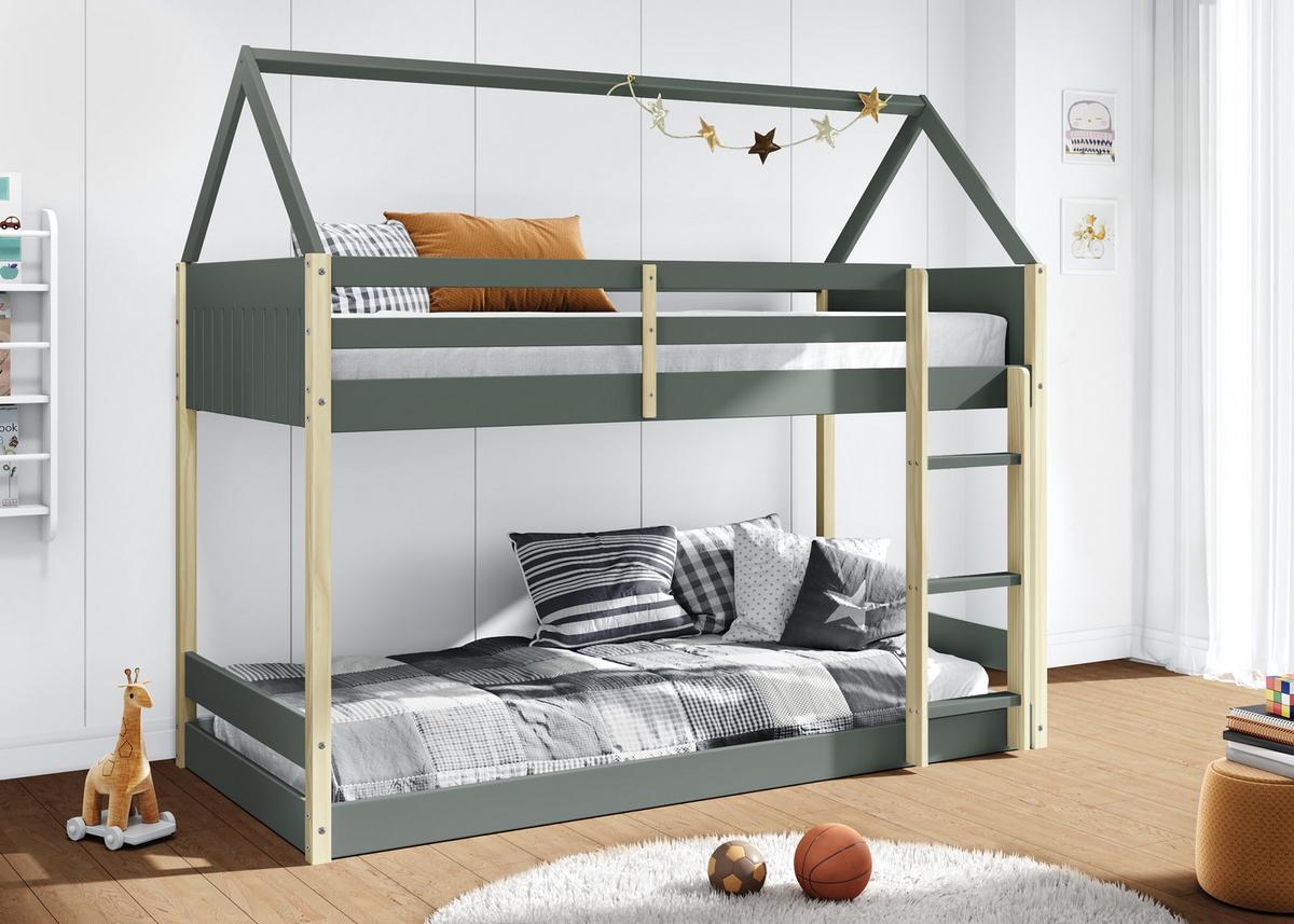 ETAGENBETT Sila Grün 197.4/103.2/174.9 cm - Grün, Holz (190/90cm) - Calicosy