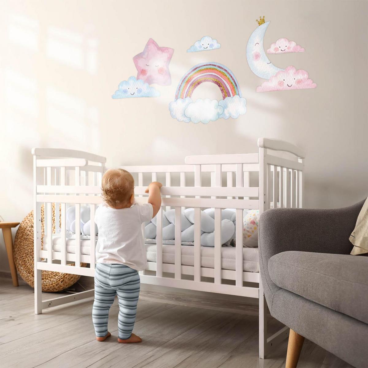 WANDAUFKLEBER 130x178cm - Der Himmel bei Nacht - Multicolor, Kunststoff (130/178/0.1cm) - Wallfluent