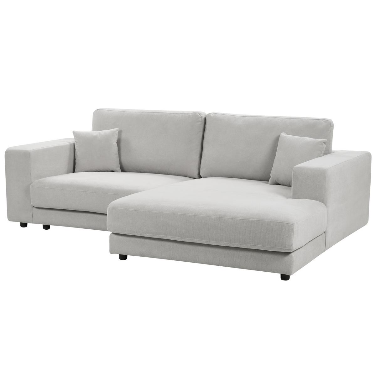 3-SITZER-ECKSOFA hellgrau rechtsseitig Lofoten - Schwarz/Grau, Textil (250/190cm) - Beliani