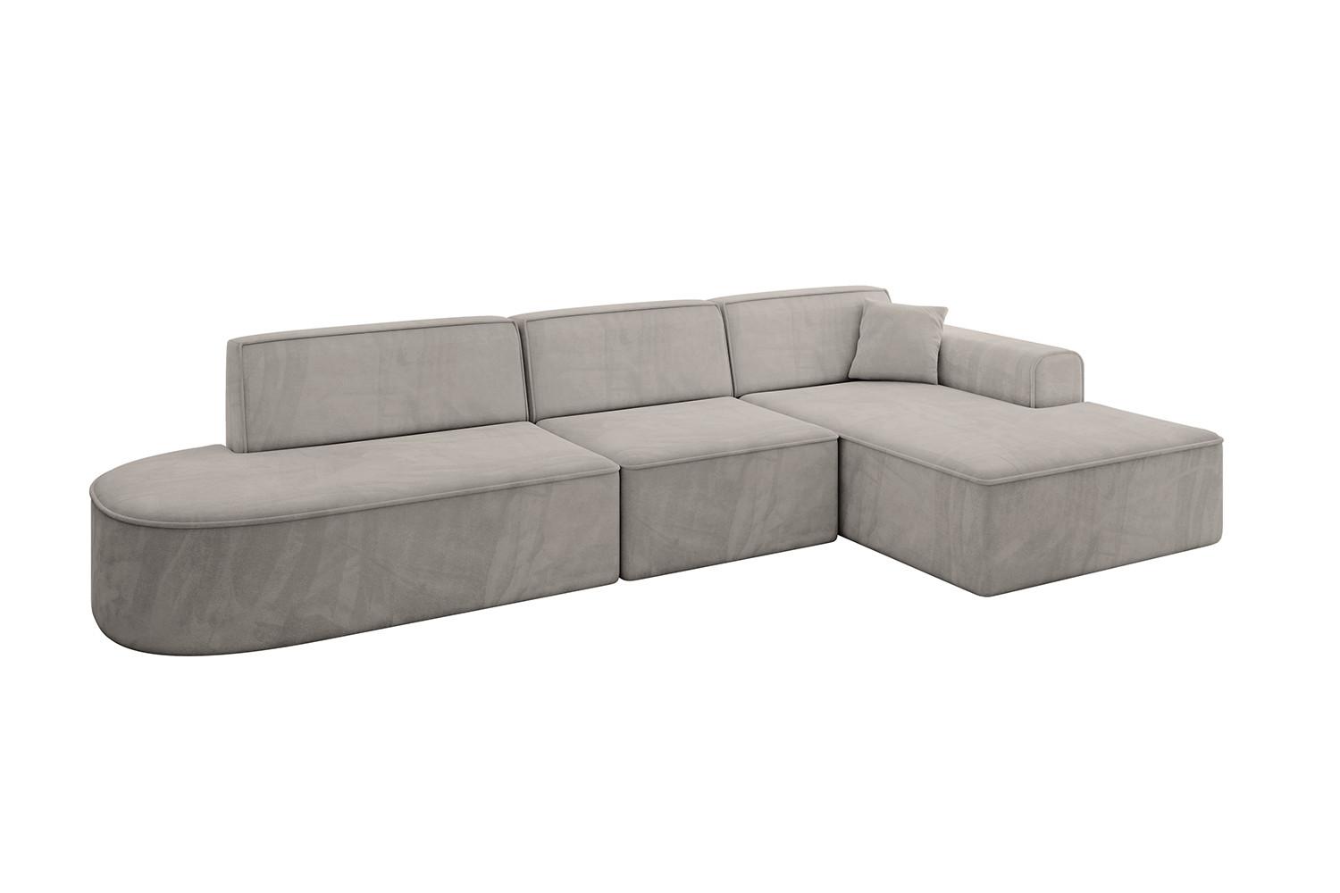 ECKSOFA Ottomane Rechts IREA-L2-v3 - 328x171x79 cm Hellbraun - Hellbraun, Holzwerkstoff/Textil (171/328cm) - ALTDECOR