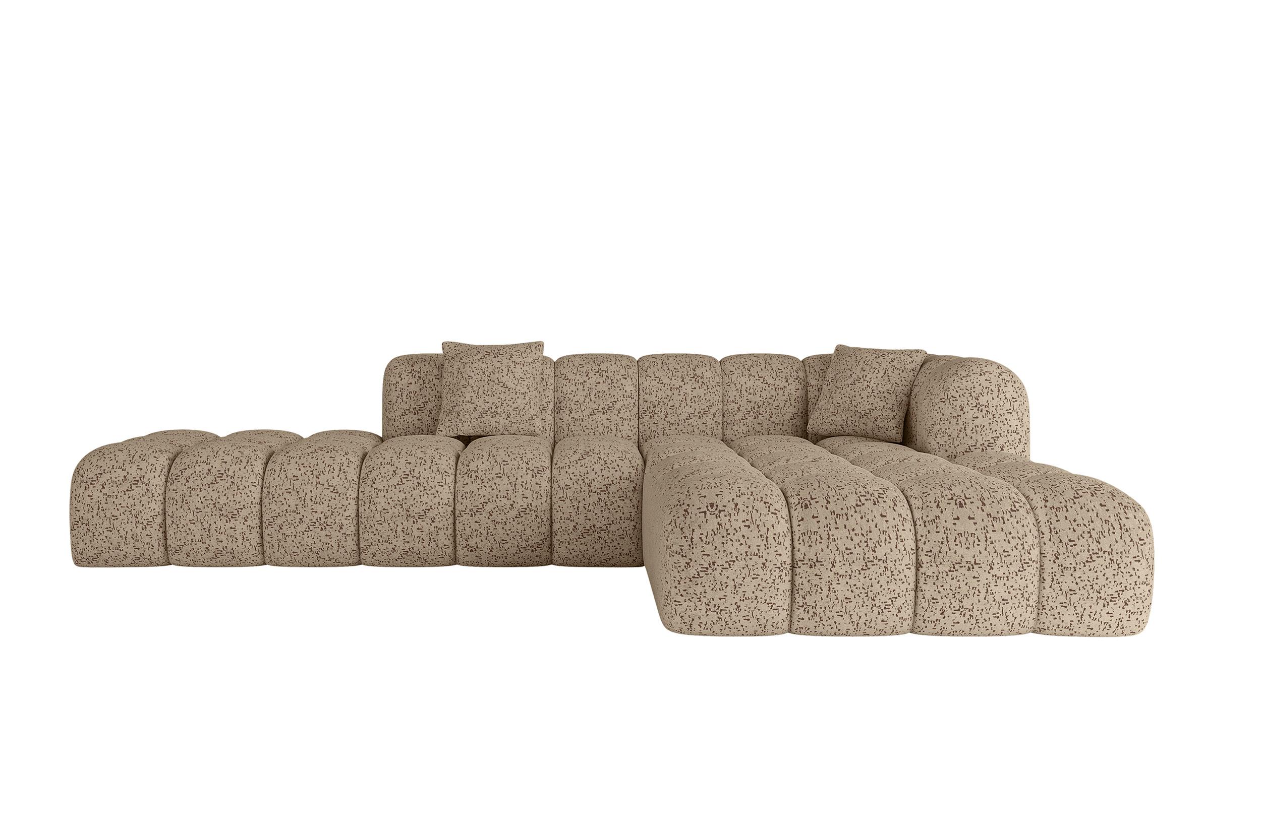 ECKSOFA Ottomane Rechts OLEA-L2 - 289x176x71 cm Braun - Schwarz/Braun, Holzwerkstoff/Kunststoff (289/176cm)