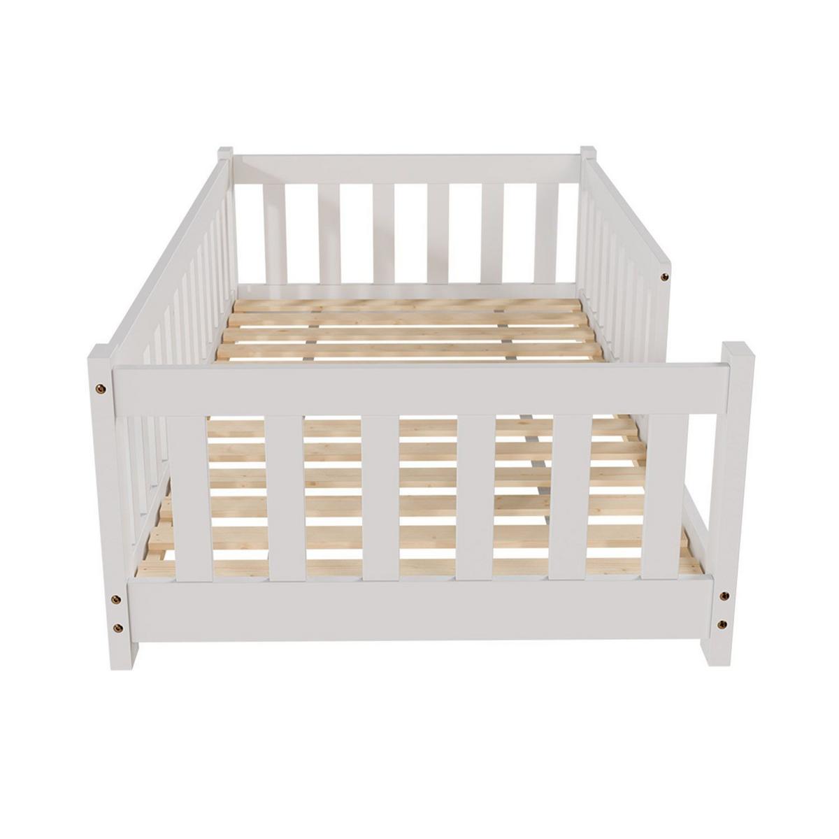 KINDERBETT Naya weiß mit Matratze 80x160 cm - Weiß, Holz (80/160cm) - Juskys
