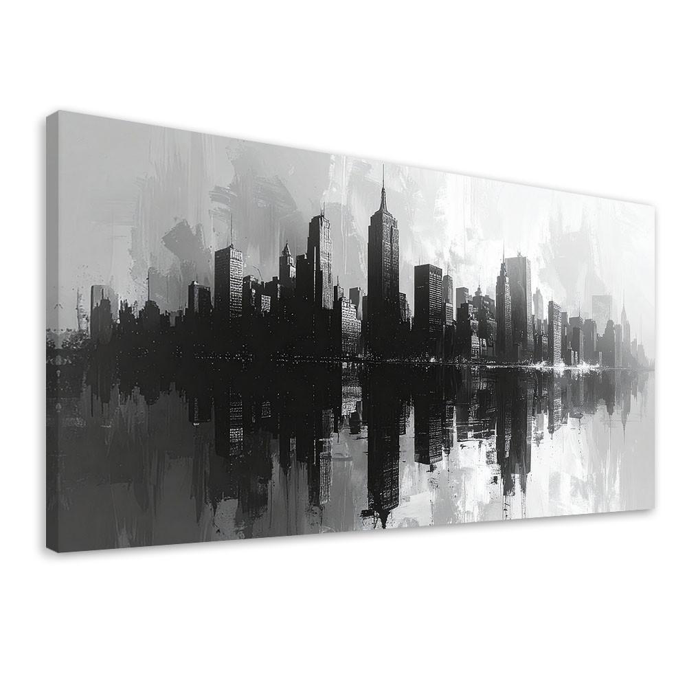 LEINWANDBILD Städte & Architektur 120x60cm - Schwarz, Textil (120/60cm) - Feeby