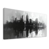 LEINWANDBILD Städte & Architektur 80x40cm - Schwarz, Textil (80/40cm) - Feeby