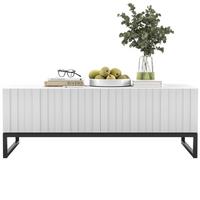 COUCHTISCH Elpis Weiß matt Glamour 110 cm - Schwarz/Weiß, Holzwerkstoff/Metall (54/110/39cm) - Meble Lindner