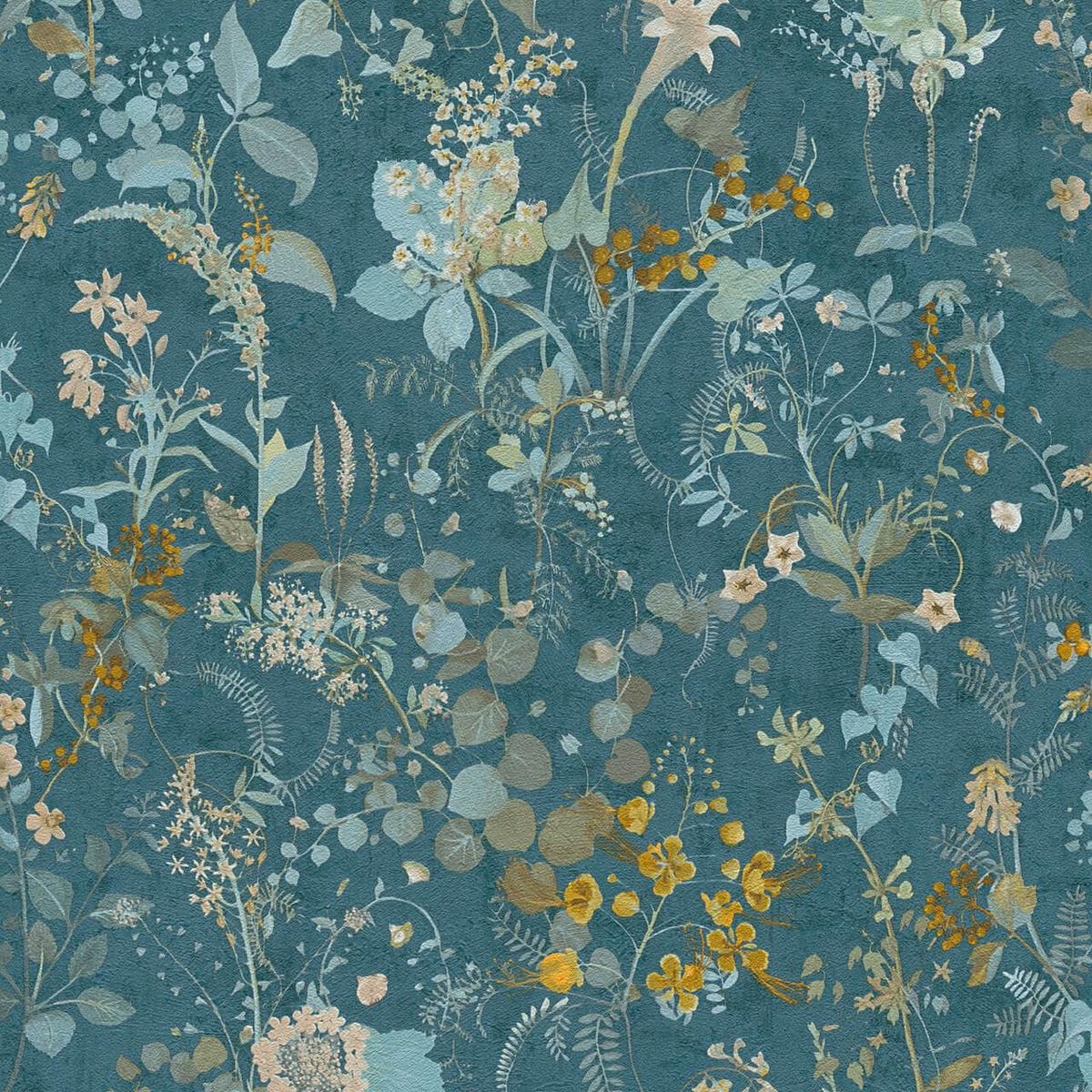 VLIESTAPETE Petrol 53/1005 cm - Petrol, Textil (53/1cm) - KUNSTLOFT