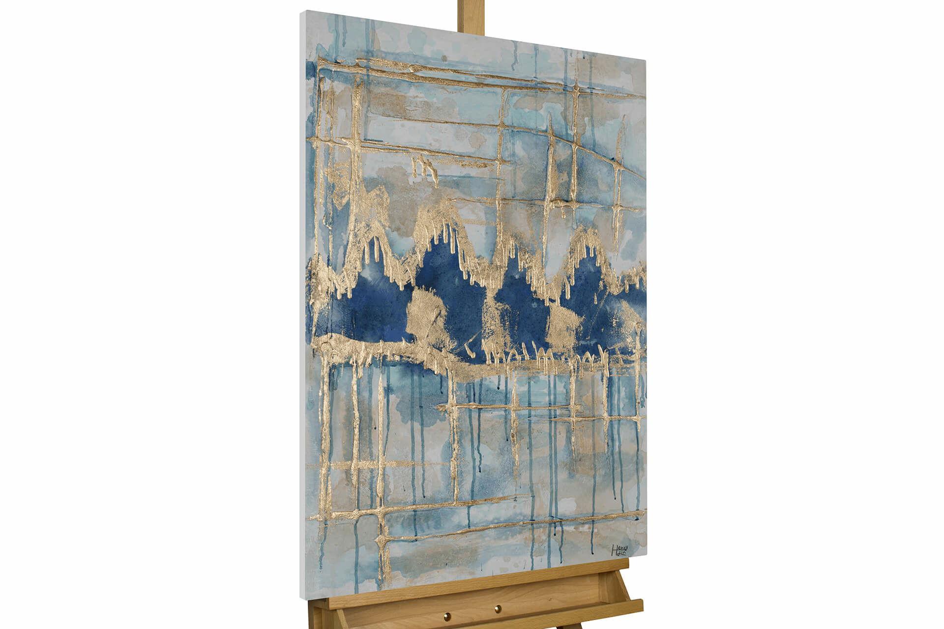 ACRYLBILD HANDGEMALT 60/90 cm - Goldfarben, Holz/Textil (60/90cm) - KUNSTLOFT