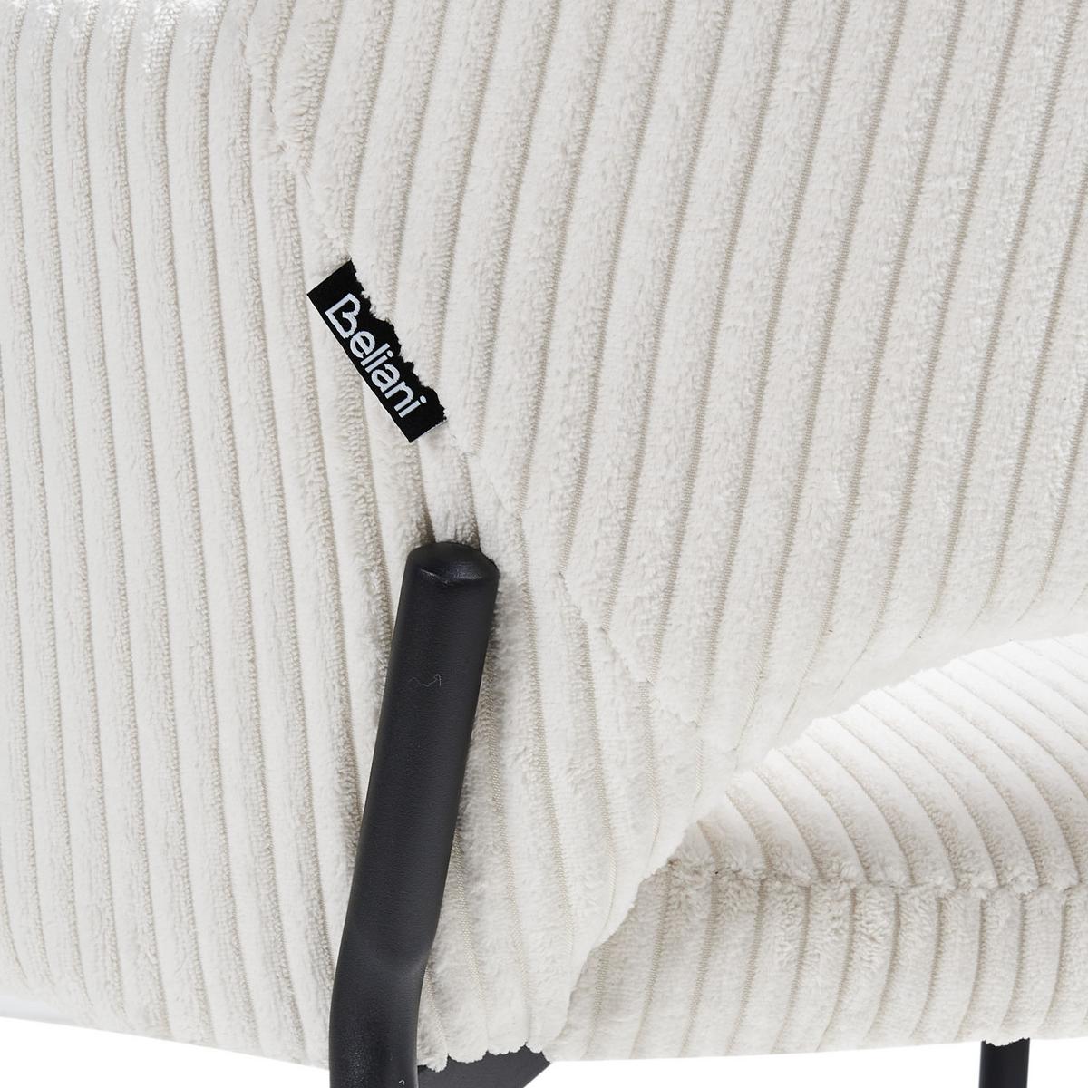 ESSZIMMERSTUHL 2er-Set Cremeweiß Raton - Schwarz/Weiß, Textil (53/81/55cm) - Beliani