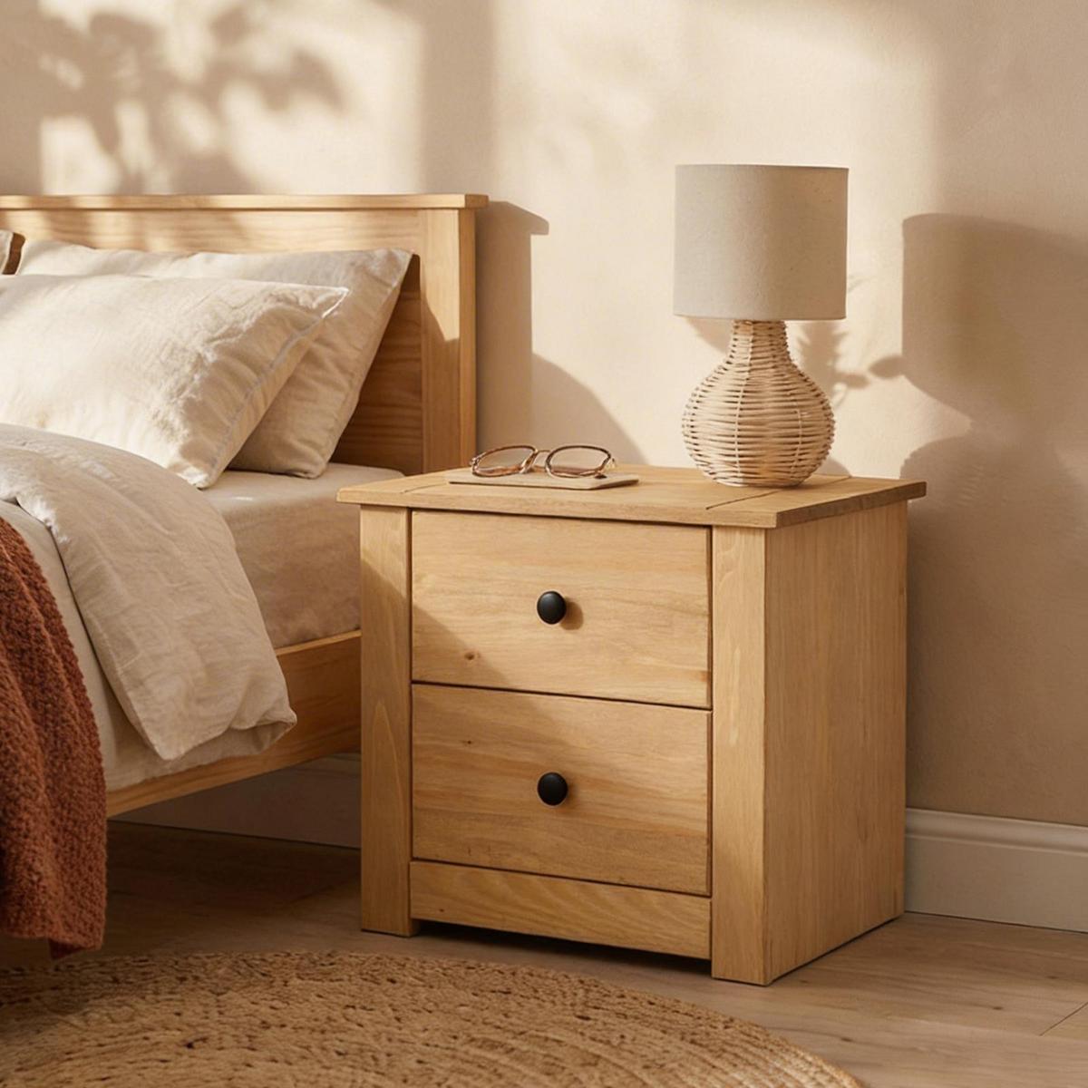 NACHTKOMMODE CANCUN - Braun, Holz (46/41/40cm) - IDIMEX