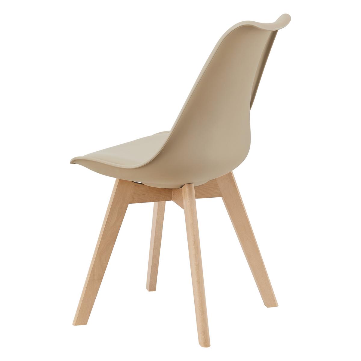 ESSZIMMERSTUHL-SET 2 TLG. Fläten - Beige, Leder (49/81/57cm) - [en.casa]