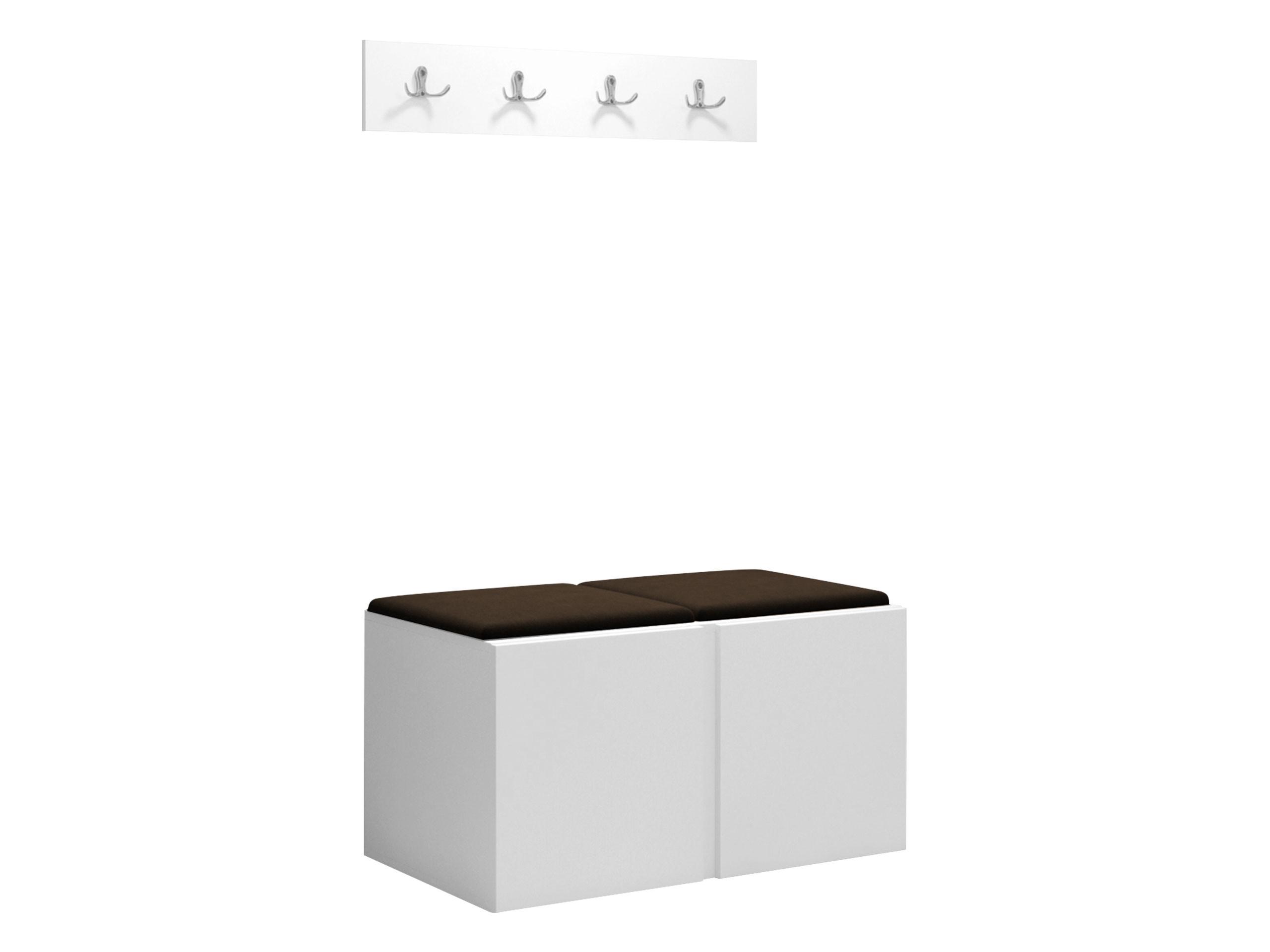 GARDEROBEN-SET Orion VI - Weiß/Braun, Holzwerkstoff/Kunststoff (84/42/46cm) - MIRJAN24