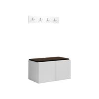 GARDEROBEN-SET Orion VI - Weiß/Braun, Holzwerkstoff/Kunststoff (84/42/46cm) - MIRJAN24
