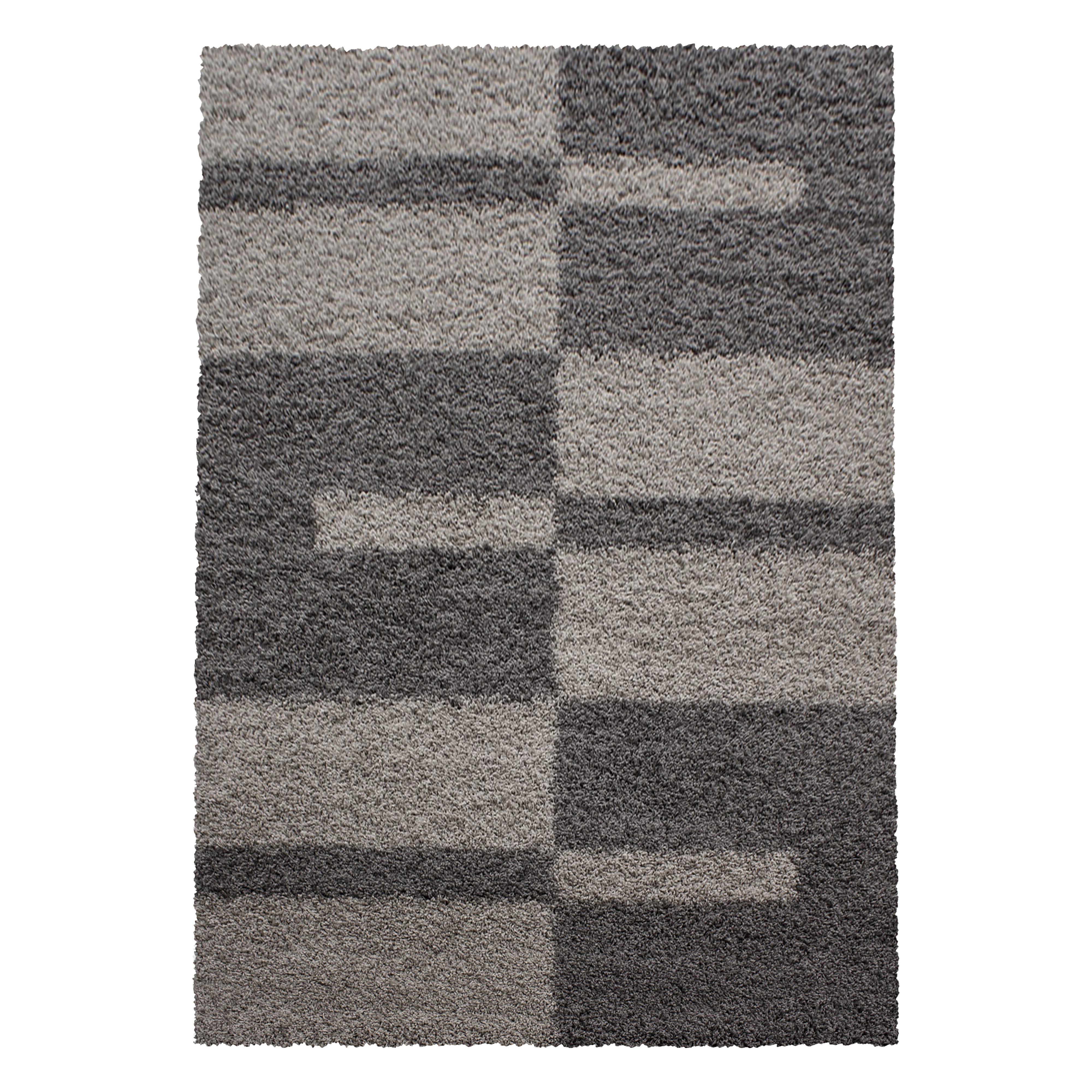 HOCHFLORTEPPICH WERFEN, kariert, Taupe, 280 x 370 cm - Braun, Textil (370/280cm) - KADIMA DESIGN
