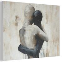AKUSTIKBILD Abstrakt - Liebe - Schwarz und weiß - Modern Wanddeko 70x50 cm - Schwarz, Kunststoff (70/50/0.9cm) - MuchoWow