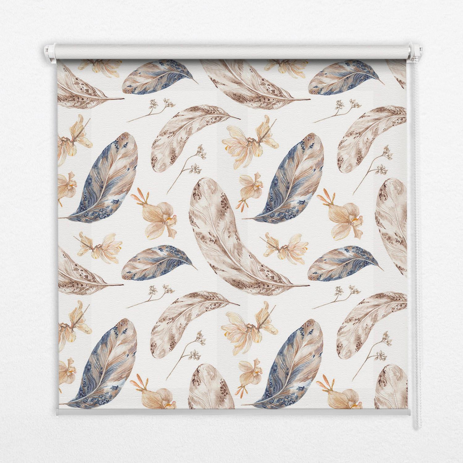 INNENROLLO - Fensterrollo - Rollo - 100x140 cm - Blätter - Braun, Kunststoff (100/140/0.5cm) - TULUP
