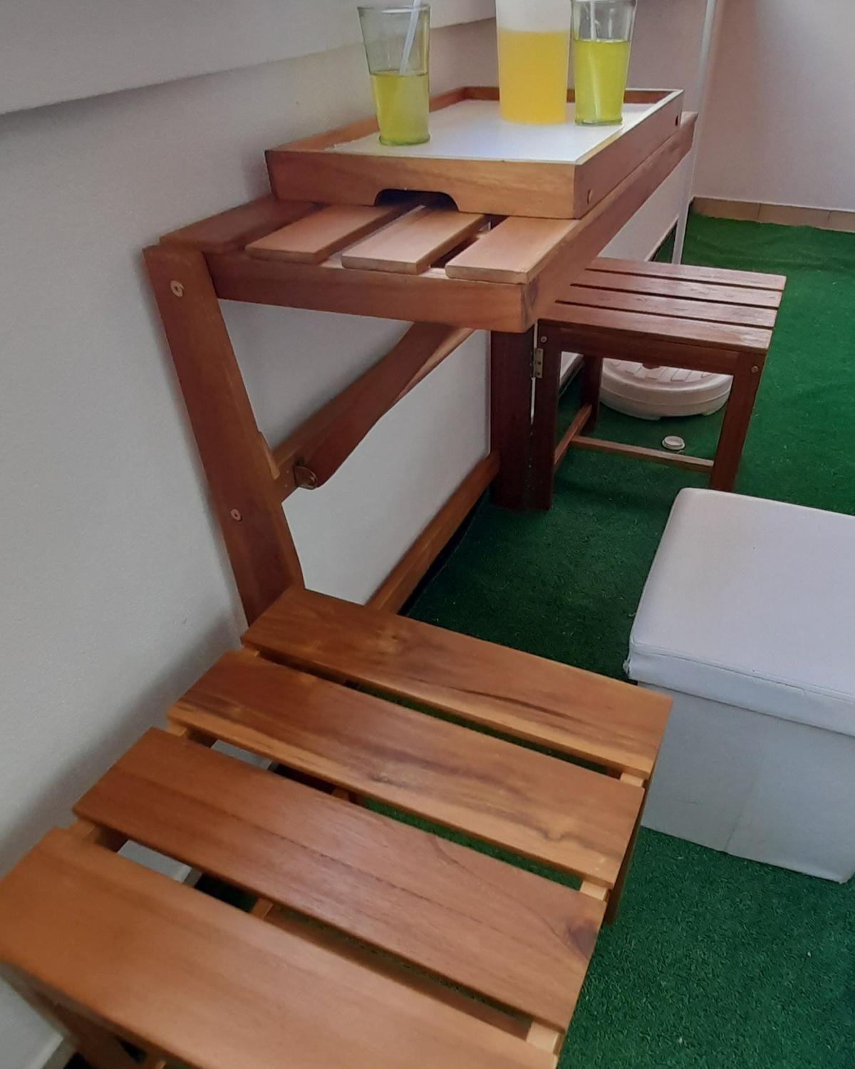 BISTRO-SET Heller Holzfarbton Tuenno - Hellbraun, Holz - Beliani