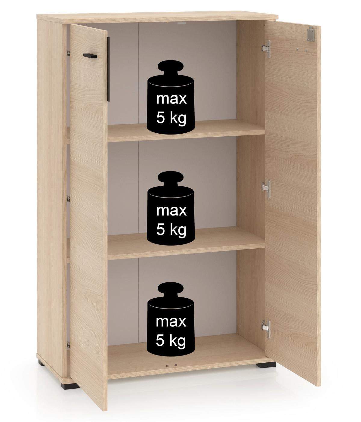 HIGHBOARD Odelis 2-türig 79 cm - Beige/Schwarz, Holzwerkstoff/Kunststoff (79/124/33.7cm) - Selsey