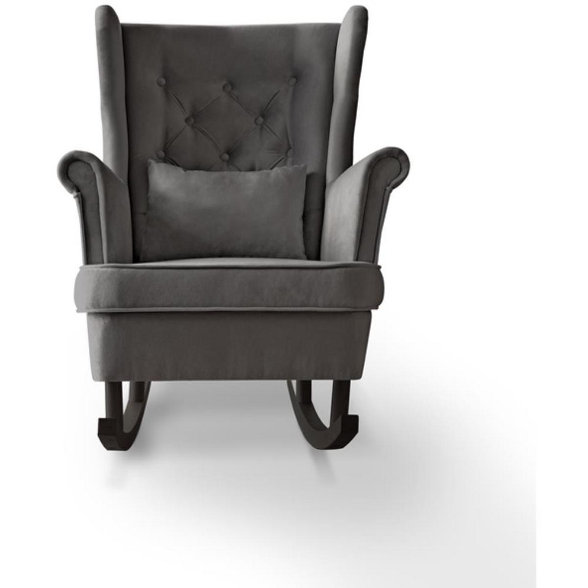 SCHAUKELSTUHL Fabio grau mit Wenge Beinen - Wengefarben/Grau, Textil (82/103/108cm) - Beautysofa