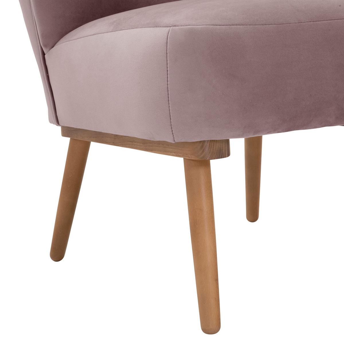 COCKTAILSESSEL Kayra Samtvelours rosé - Rosa, Kunststoff (72/90/74cm) - 58aufmkessel