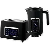 WASSERKOCHER Toaster Set mit 6 Bräunungsstufen Memory-Funktion Schwarz - Schwarz, Kunststoff (15/26.3/22.5cm) - HOMCOM