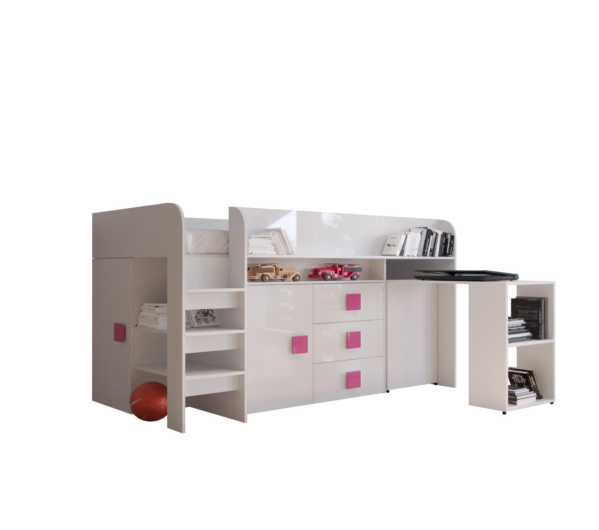 HOCHBETT 203,3/106,6/125 - Pink/Weiß, Holz (90/200cm) - MÖBEL KRYSPOL