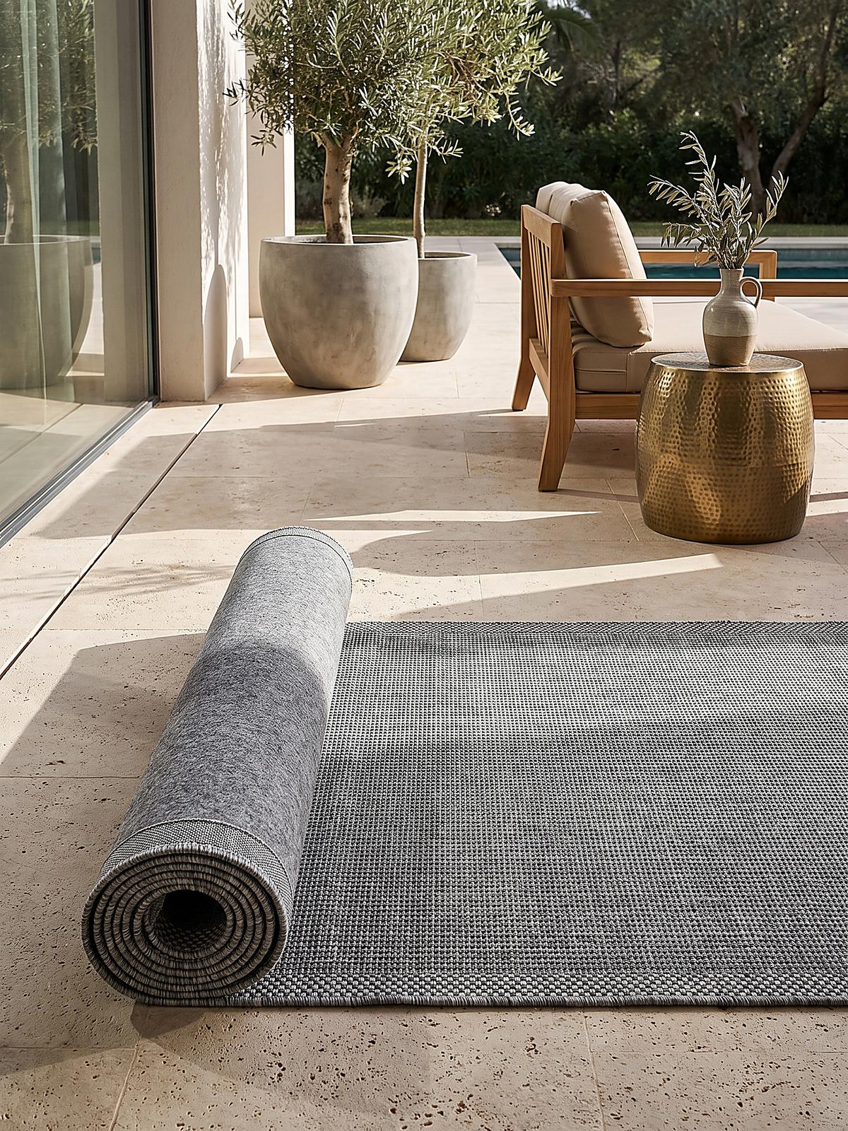 TEPPICHLÄUFER Uni ESERA Polypropylen Grau 67 x 180 cm - Grau, Textil (67/180cm) - KADIMA DESIGN