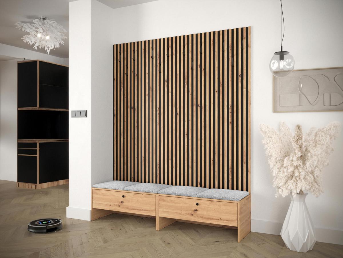 GARDEROBE Balma V - Silberfarben/Eiche Artisan, Holzwerkstoff (170/206/44cm) - MIRJAN24