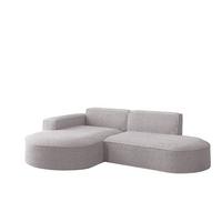 ECKSOFA Palma Xs Ottomane Ascot Bukla - Rosa, Holzwerkstoff/Textil (236/165cm) - Fun Möbel