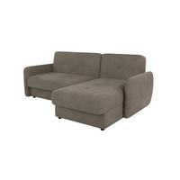 ECKSOFA Lupo Dunkelbeige Mikrofaser - Beige/Schwarz, Holz/Kunststoff (232/147cm) - S-Style Möbel