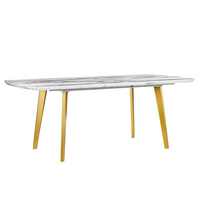 ESSTISCH 160-200/90/77 cm Weiß, Goldfarben Rechteckig Mosby - Weiß, Holzwerkstoff (200/90/77cm) - Beliani