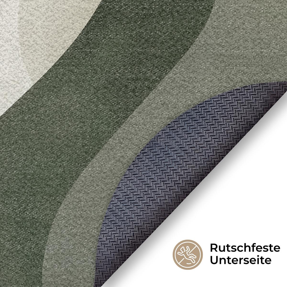 FUSSMATTE Japandi - Grün - Abstrakt - Modern Schmutzfänger 90x90 cm - Olivgrün, Kunststoff (90/0.4cm) - MuchoWow