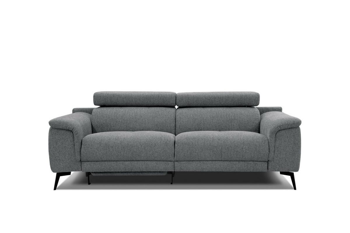 RELAXSOFA FIERO 3-Sitzer mit 1 Relaxfunktion, grau - Schwarz/Grau, Holzwerkstoff/Textil (212/82/103cm) - Wozimo