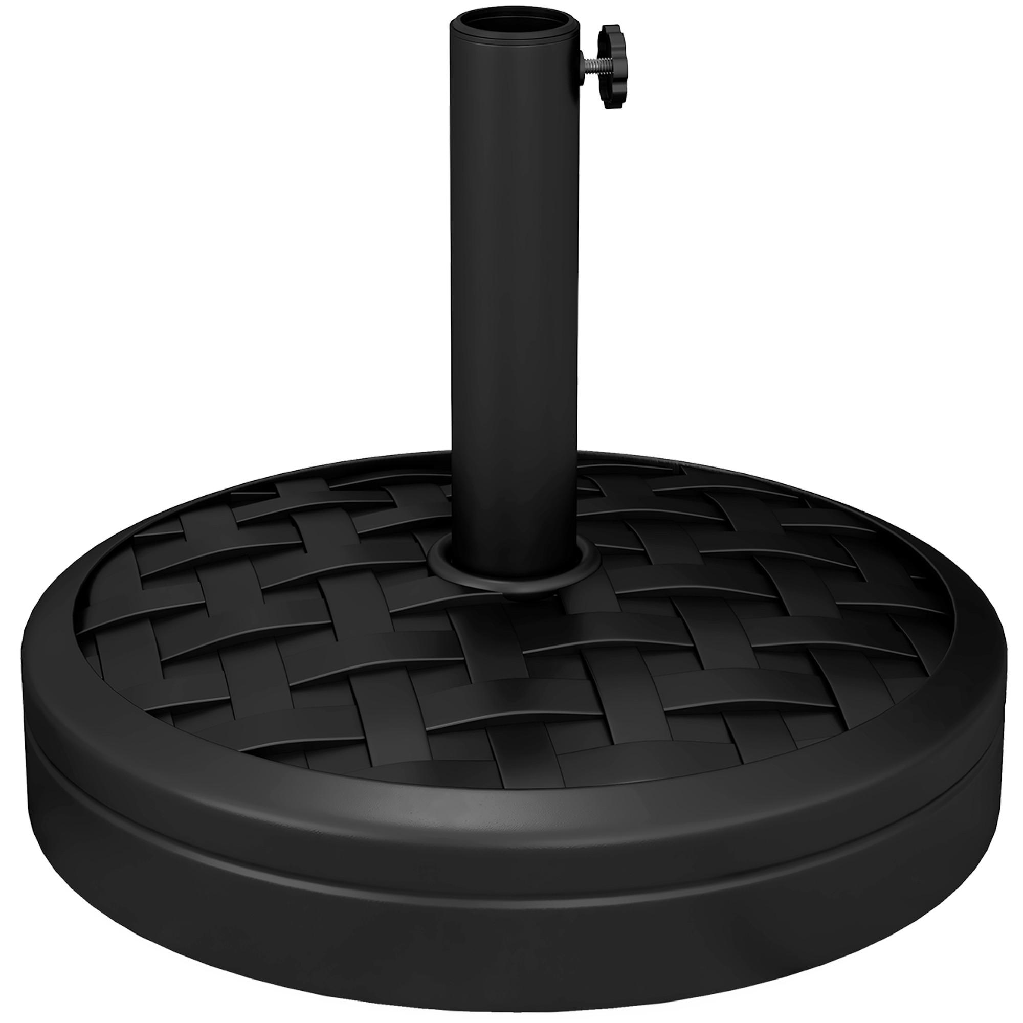 SONNENSCHIRMSTÄNDER HDPE Beton Schwarz - Schwarz, Kunststoff (45/45cm) - Outsunny