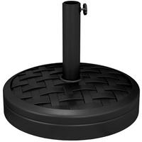 SONNENSCHIRMSTÄNDER HDPE Beton Schwarz - Schwarz, Kunststoff (45/45cm) - Outsunny