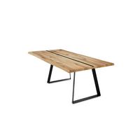 BAUMKANTENTISCH Dannie 2 140x77x90 Massivholztisch Wildeiche geölt - Wildeiche, Holz (140/77/90cm) - 58aufmkessel