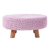 STRICK-HOCKER rosa, rund 62/62/30 cm - Rosa, Textil (62/30/62cm) - Homescapes