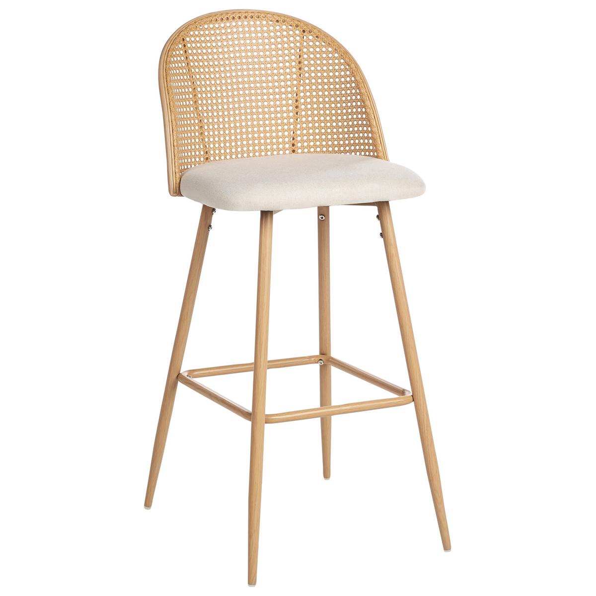 BARSTÜHLEN 2er-Set Hellbraun Cornell - Beige/Braun, Metall (46/104/51cm) - Beliani