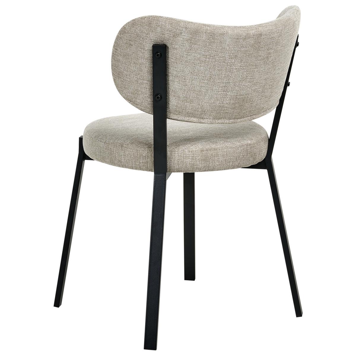 ESSZIMMERSTUHL 2er-Set Stoff Beige Bronte - Beige, Textil (49/76/46cm) - Beliani