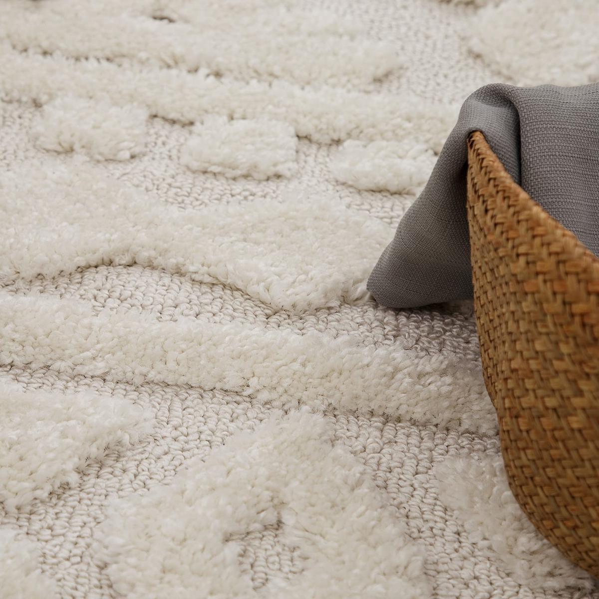 HOCHFLORTEPPICH, mit 3D-Struktur, Florhöhe 30 mm, Creme, 60 x 100 cm - Beige, Textil (60/100cm) - KADIMA DESIGN