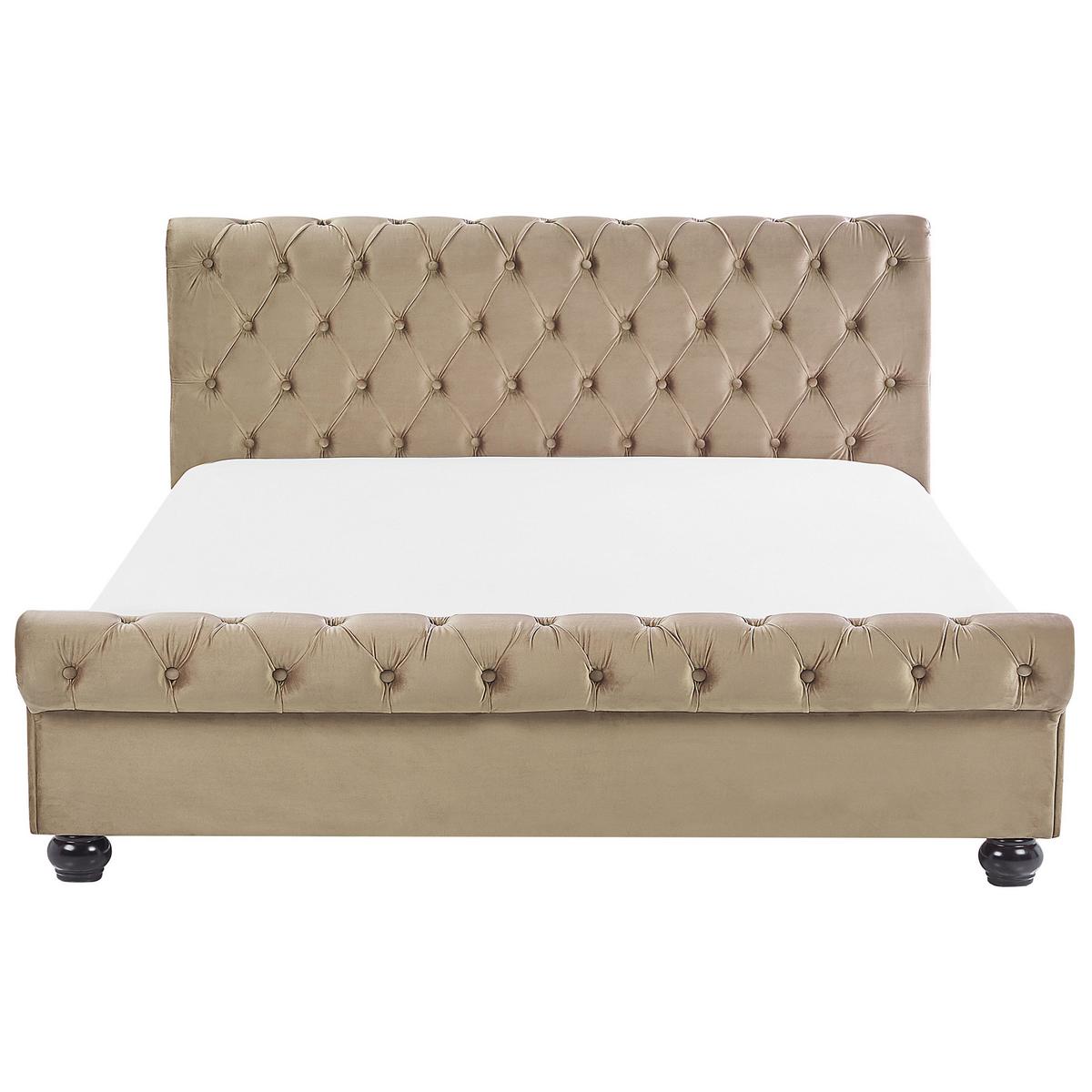 POLSTERBETT 180/200cm Beige Avallon - Beige, Textil (180/200cm) - Beliani