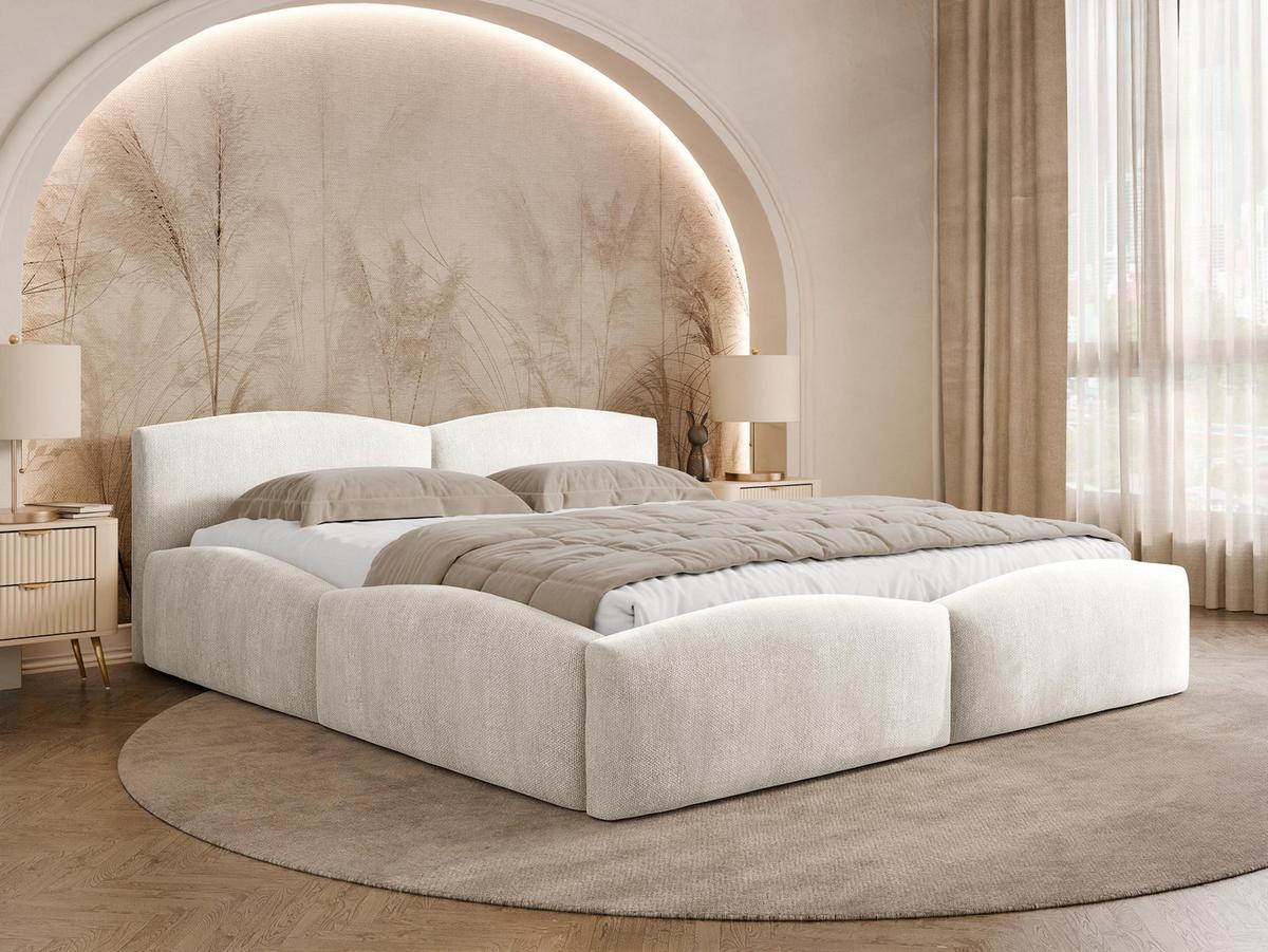 POLSTERBETT Mirala - Eichefarben/Creme, Holz/Textil (180/200cm) - MIRJAN24