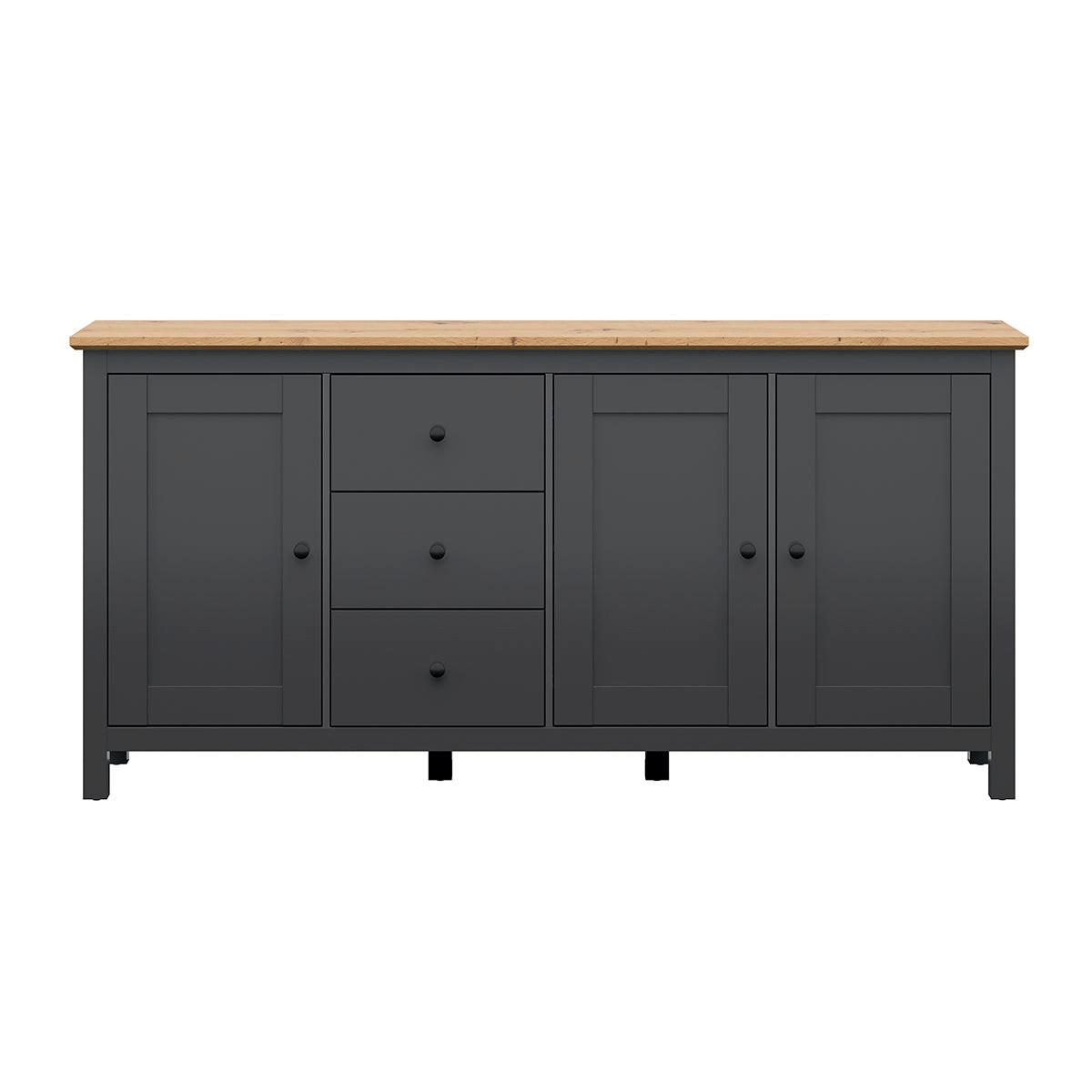 SIDEBOARD Duck Anthrazitgrau und Holz - Grau, Holzwerkstoff (199/96/44cm) - Petits-meubles