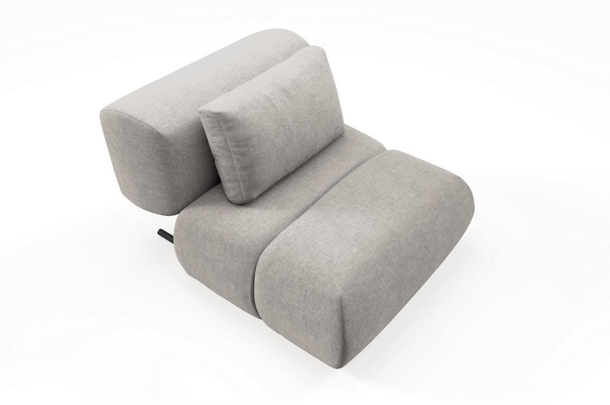 SESSEL ATOMO, Modern Polstersessel Loungesessel, Chenille-Stoff Beige - Beige, Holz/Metall (98/82/134cm) - MASSENO
