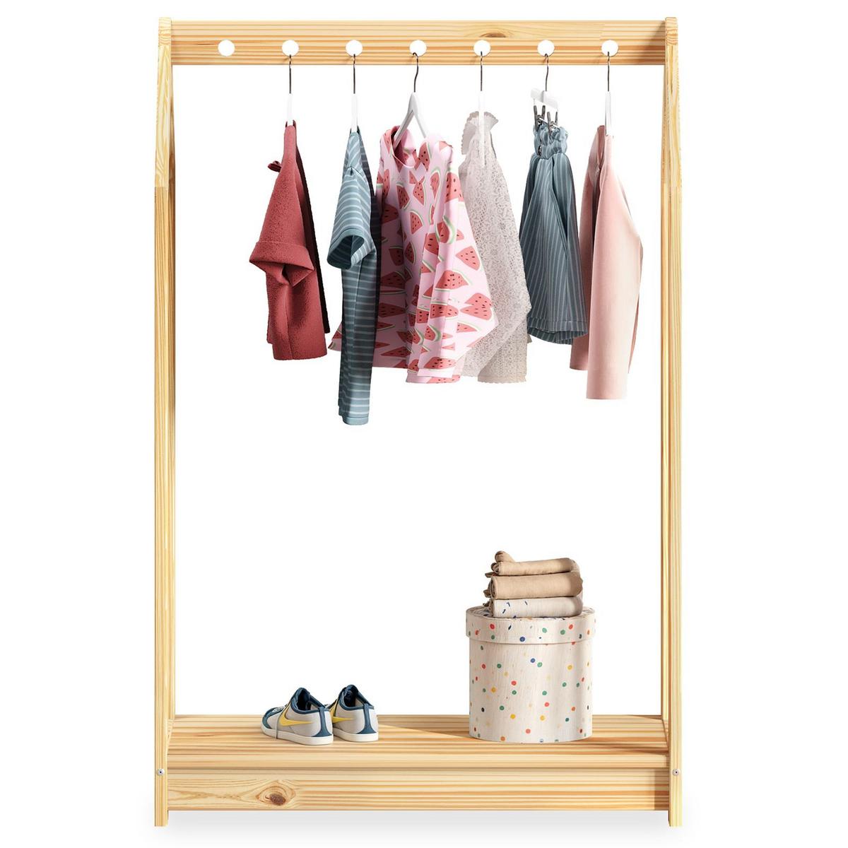 KINDER KLEIDERSTÄNDER SALLY - Naturfarben, Holz (78/118/42cm) - IDIMEX
