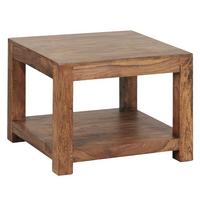 COUCHTISCH MUMBAI aus Massivholz – Landhausstil im kompakten Design, Dunkelbraun 60x60x45 cm - Dunkelbraun/Braun, Holz (60/60/45cm) - KADIMA DESIGN