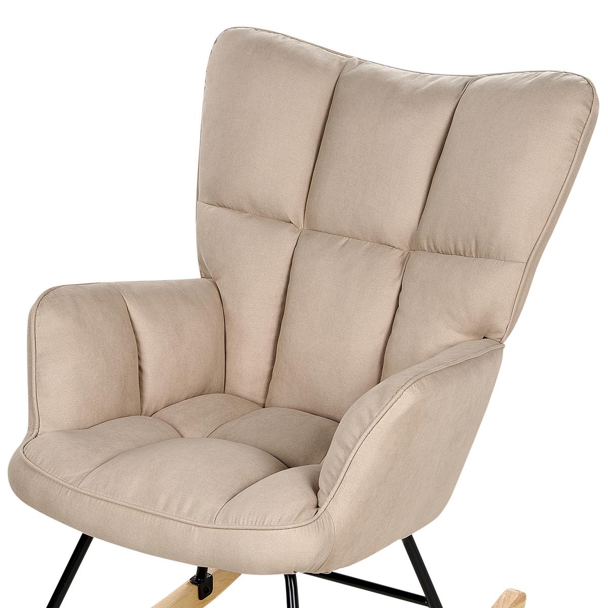 SCHAUKELSESSEL Beige Oulu - Hellbraun/Beige, Textil (71/104/83cm) - Beliani