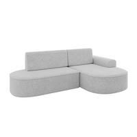 ECKSOFA mit Schlaffunktion und Bettkasten Ottomane Rechts MARI-L1-S - 283x167x73 cm Grau Tissu - Schwarz/Grau, Holzwerkstoff/Kunststoff (167/283cm) - ALTDECOR