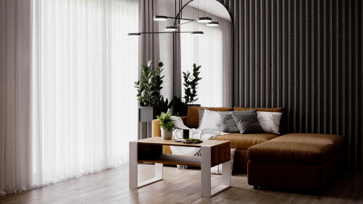 COUCHTISCH Karo92 92/45/53,6 - Nussbaumfarben/Weiß, Holzwerkstoff (54/92/45cm) - RAUMHIRSCH FURNITURE
