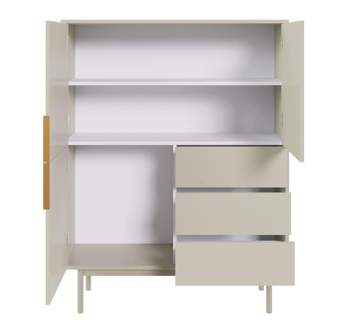 HIGHBOARD Viviaro Graubeige 104 cm - Kaschmir/Greige, Holz/Holzwerkstoff (104/134/39cm) - Selsey