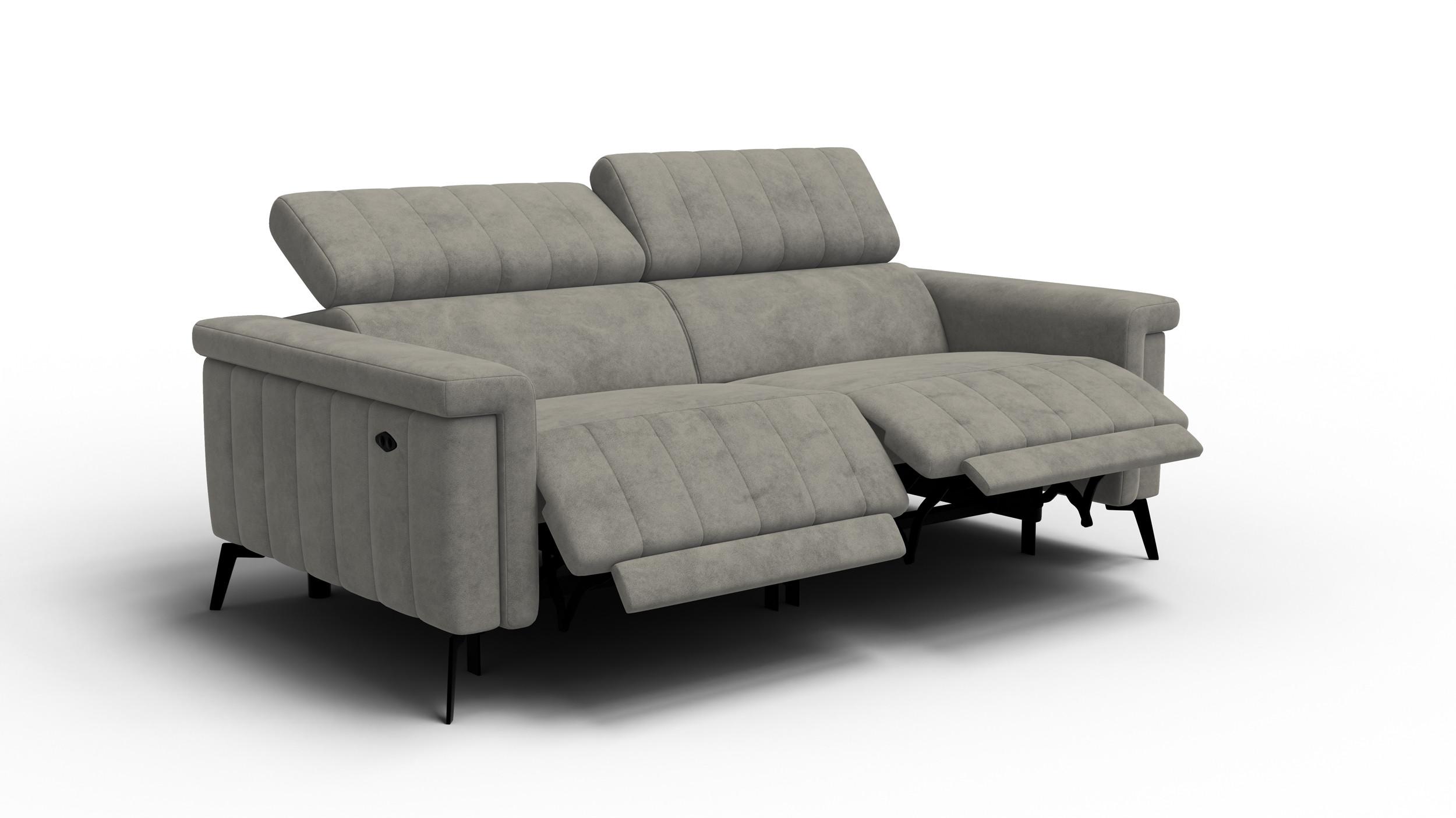 RELAXSOFA NORDEL 3-Sitzer, taupe - Taupe/Schwarz, Holz/Textil (194/80/105cm) - Wozimo